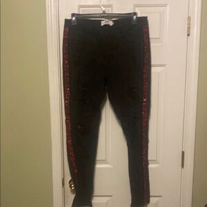 Black Jeans with Red Accents